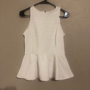 White peplum top